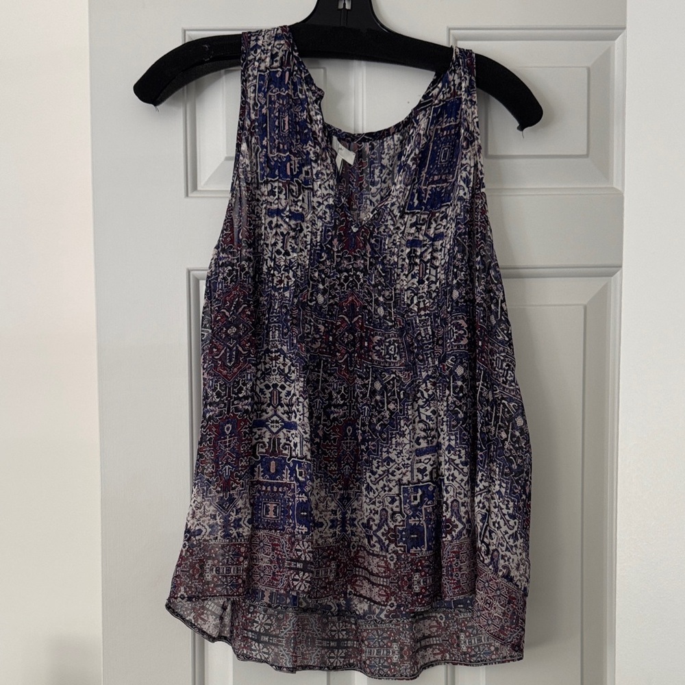 Joie Multicolor Patterned Sleeveless Blouse